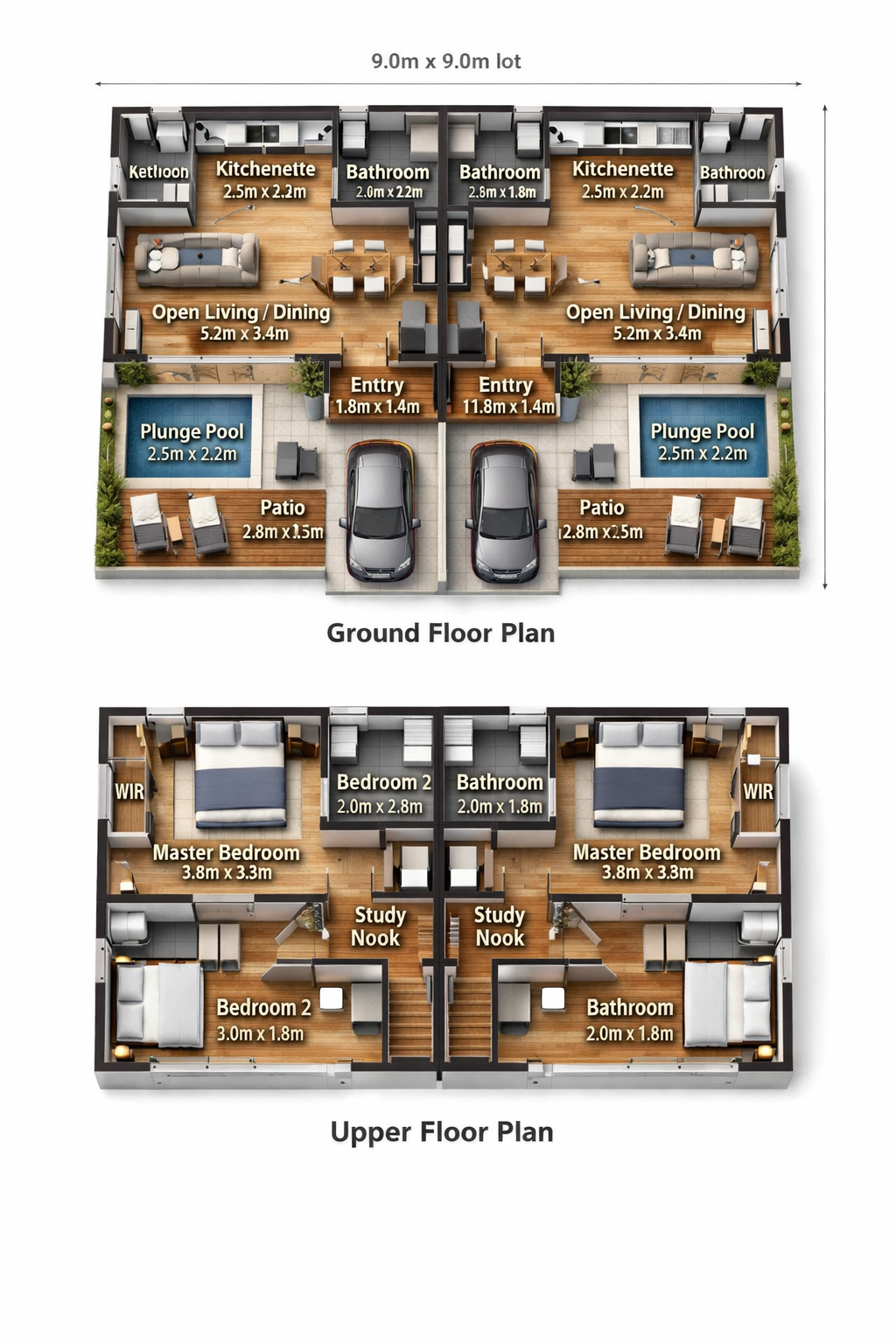 Duplex Villa Floor Plan
